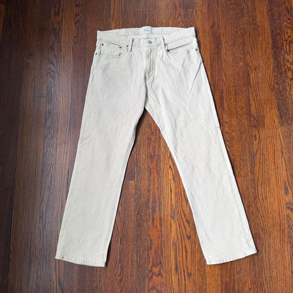 Polo ralph lauren Clasic Fit straight leg jeans Khaki Stone denim Mens 35x32